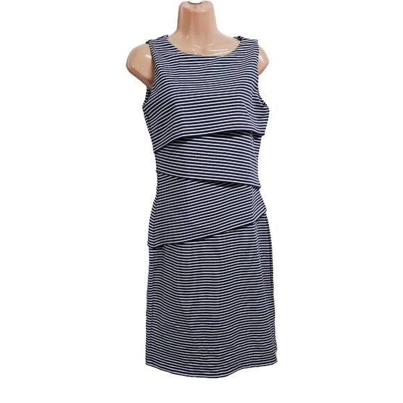 J McLaughlin Nicola Striped Sleeveless Layered Dress Women Size S Blue - Picture 3 of 15